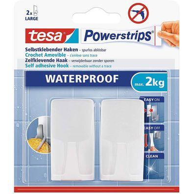 tesa Powerstrips Waterproof Haken Selbstklebehaken Inhalt 2Stück