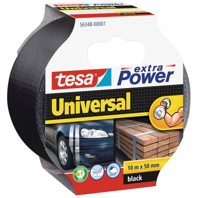 Tesa extra Power Universal Gewebeband wasserfest schwarz 10m x 50mm