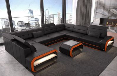 U Form Ledersofa Verona Mini