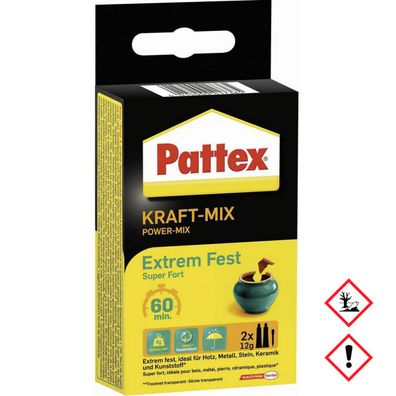 Pattex KraftMix Extrem fest Zwei Komponenten Kleber Silikonfrei 24g