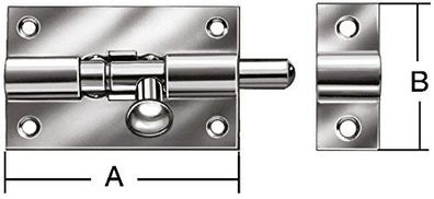 Grendelriegel m. Schlaufe 55x35mm