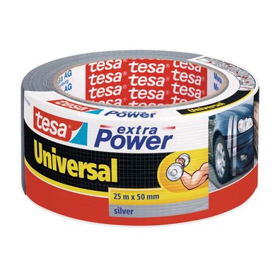 Tesa extra Power Universal Klebeband leistungsstark silber 25m x 50mm