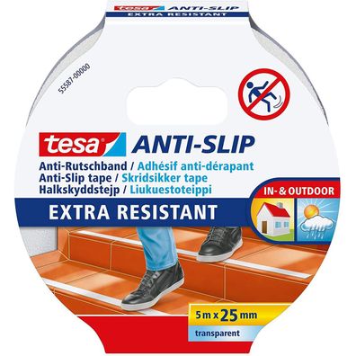 Tesa Anti Rutschband Anti Slip 25mm x 5m transparent klebestark