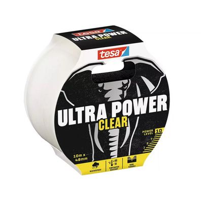 tesa Ultra Power Clear Reparaturband sehr Klebestark 10m x 48mm