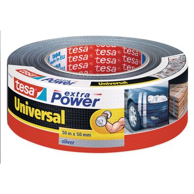 Tesa extra Power Universal extrastarkes Gewebeband silber 50m x 50mm