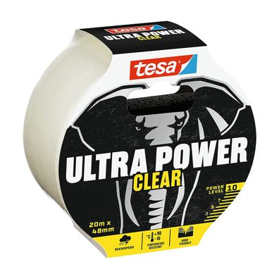 tesa Ultra Power Clear Reparaturband sehr Klebestark 20m x 48mm