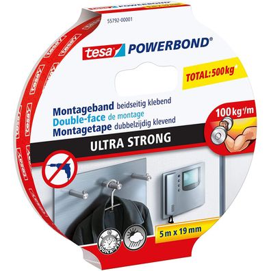 tesa Powerbond Ultra Strong doppelseitiges starkes Montageband