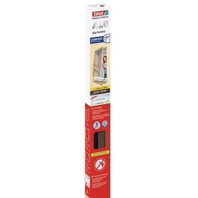 tesa Insect Stop Alu Comfort Fliegengitter für Fenster braun 140x150cm