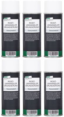 6xKOKA Rostumwandler Grundierung transparent Rostsanierer Rostentferner je 400ml