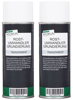 2xKOKA Rostumwandler Grundierung transparent Rostsanierer Rostentferner je 400ml