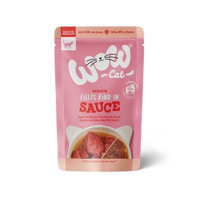 WOW Cat Filets Rind in Sauce 16 x 85g (29,34€/kg)