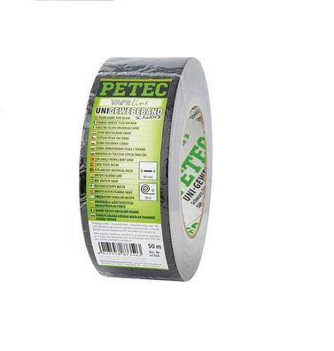 Petec Uni-Gewebeband Schwarz 48 mm x 50 m