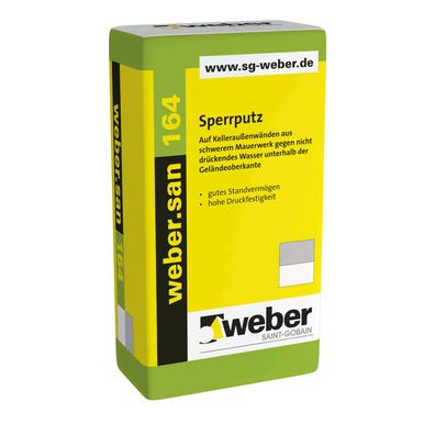 weber. san 164 Sperrputz, Sperr- Dichtungs- und Egalisierungsputz 25kg