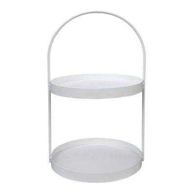 Etagere MARIT weiß aus Metall modernes Design H46cm Metalletagere mit Griff