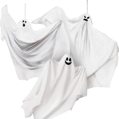 JOYIN 3-Pack Halloween Hanging Ghosts - Glow in the Dark Yard Decor for Parties