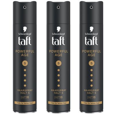 Drei Wetter Taft Haarspray Powerful Age starker Halt 5 250ml 3er Pack