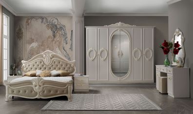 Barock Schlafzimmer Noana in Beige 7-Teilig