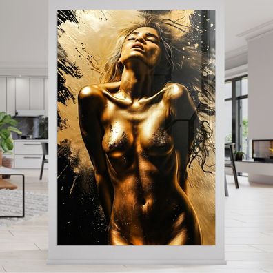 Nackte Erotische Frau Wandbild, Poster, Acrylglas, Leinwand Goldene Kunst