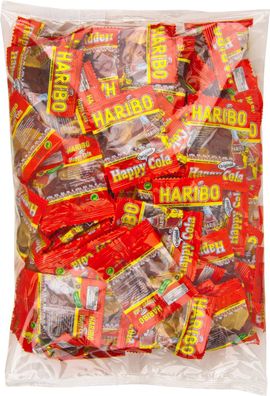 HARIBO 212108004 Fruchtgummi Happy-Cola - 100 Stück Minibeutel