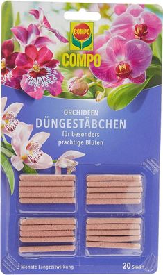 COMPO Düngestäbchen für Orchideen, 3 Monate Langzeitwirkung, 20 Stück