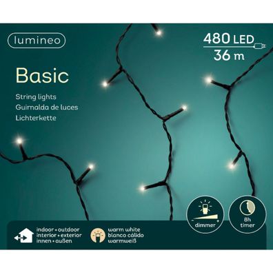 Lumineo LED Lichterkette Basic 3.600 cm 480 Lichter warmweiß