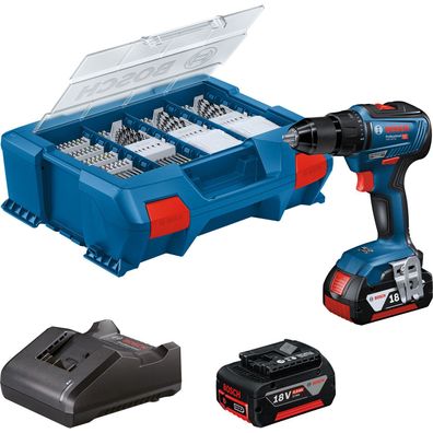 Bosch Akku-Bohrschrauber GSR 18V-55 / 2x 4,0 Ah Akku + Ladegerät in L-Case