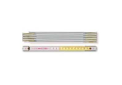 Gliedermaßstab Länge 2m Breite 16mm Teilung mm/cm EG III Buche weiß BMI