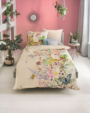 kaeppel Mako-Satin Bettwäsche 155x220 Daydreaming Schmetterlinge Blumen 262-666