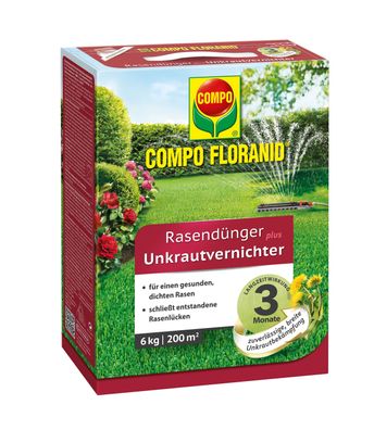 COMPO Rasendünger plus Unkrautvernichter, 6 kg