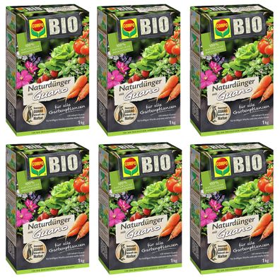 6 x COMPO BIO NaturDünger Guano, 1 kg