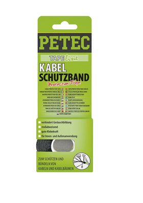 Petec Tapeline Kabelschutzband 10 m schwarz