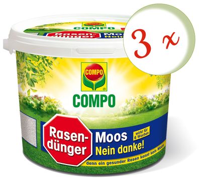 3 x COMPO Rasendünger Moos - Nein danke!, 7,5 kg