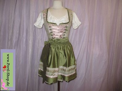 Dirndl mit Schürze, Blumen, Grün, Pastell, Gr. 38, Stockerpoint, Rosen