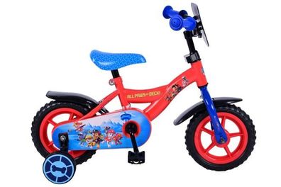 Paw Patrol Kinderfahrrad - Jungen - 10 Zoll - Rot / Blau - Fester Gang