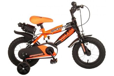 Volare Sportivo Kinderfahrrad - Jungen - 12 Zoll - Neon Orange Schwarz - Zwei Handbre