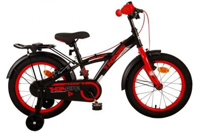 Volare Thombike Kinderfahrrad - Jungen - 16 Zoll - Schwarz Rot - Zweihandbremsen