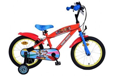 Paw Patrol Kinderfahrrad - Jungen - 16 Zoll - Rot - Zwei Handbremsen