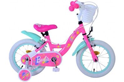 Barbie Kinderfahrrad - Mädchen - 14 Zoll - Rosa - Zweihandbremsen