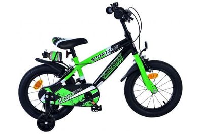 Volare Sportivo Kinderfahrrad - Jungen - 14 Zoll - Grün Schwarz - Zweihandbremsen