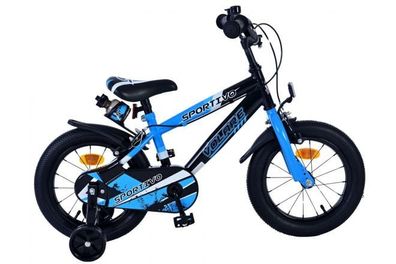 Volare Sportivo Kinderfahrrad - Jungen - 14 Zoll - Blau Schwarz - Zweihandbremsen