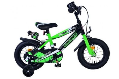 Volare Sportivo Kinderfahrrad - Jungen - 12 Zoll - Grün Schwarz - Zweihandbremsen