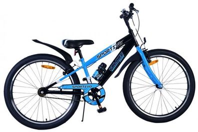 Volare Sportivo Kinderfahrrad - Jungen - 24 Zoll - Schwarz Blau - Zweihandbremsen