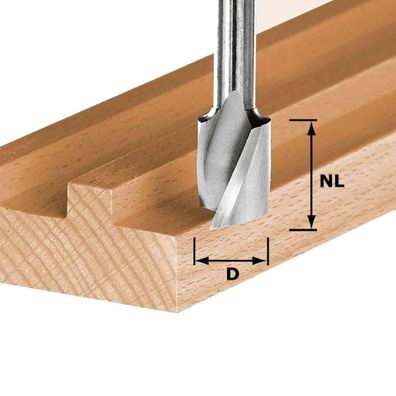 Festool Spiralnutfräser Nutfräser Grundschneide HS Schaft 8 mm D14 490948 Fräse