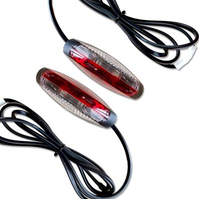 2x Aspöck Flexipoint 2 Umrissleuchte Rot/Weiß mit 2,25m Kabel