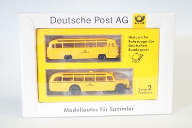 1:87 Brekina Serie 2 Deutsche Post AG 2x Postbus, neuw./ovp