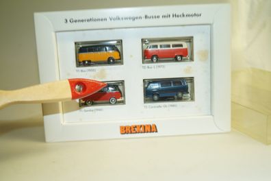 1:87 Brekina 9027 3 Generationen VW-Busse mit Heckmotor, Mangel/ovp