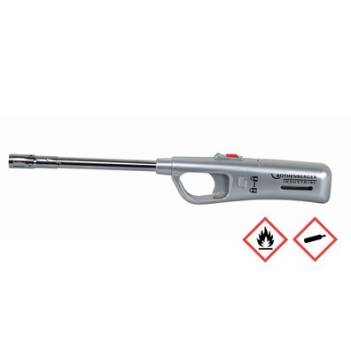 Rothenberger Gasanzünder Stabfeuerzeug Sturmsicher Farbe silber