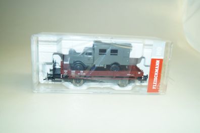 H0 Fleischmann 525301K Flachwagen mit Fernmelde-LKW, top/ovp