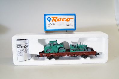 Roco h0 47287 Rungenwagen + 2 Baumaschinen "SCHWARZ-BAU" - NEU