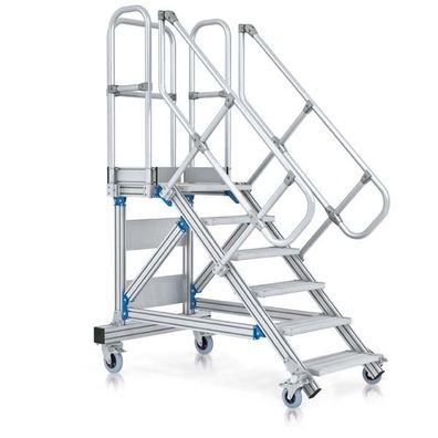 Zarges Plattformtreppe fahrbar 45EUR 800mm Stufenbreite 15 Stufen